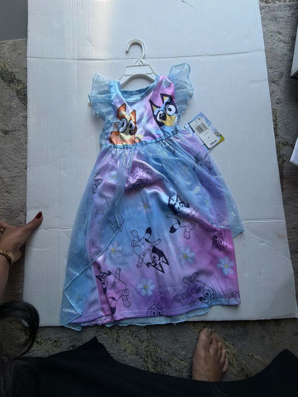 Bluey Girls Fantasy Flutter Sleeve Nightgown Dress